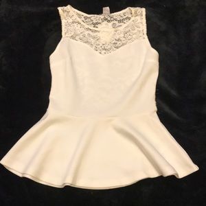 Small White peplum tank top